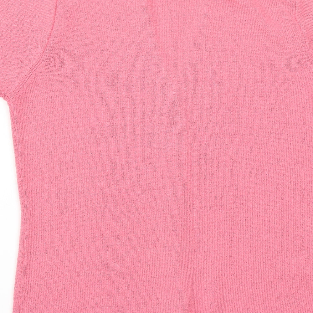 Joie de Vivre Womens Pink Cardigan Jumper Size L