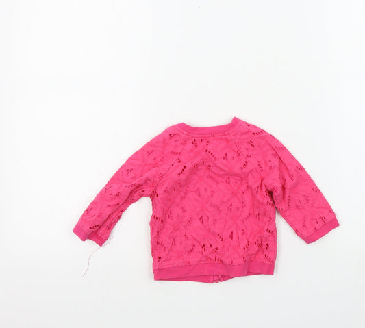 TU Girls Pink Colourblock Full Zip Jumper Size 3-6 Months