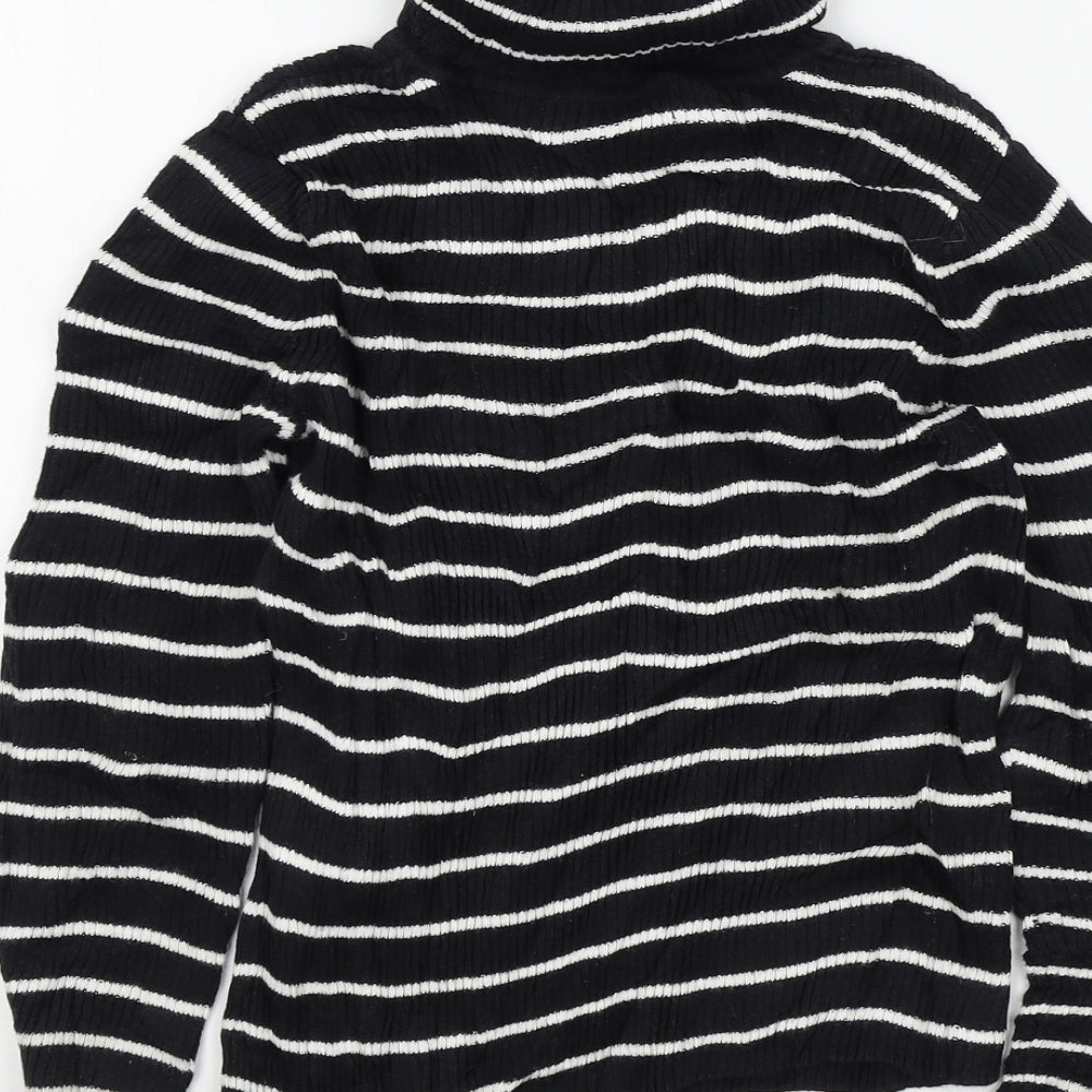 George Girls Black Striped Pullover Jumper Size 7-8 Years