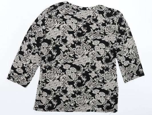 CMD Womens Black Basic T-Shirt Size 14