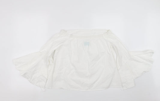Jovonna Womens White Basic Blouse Size 10