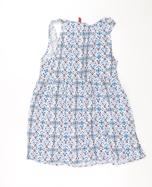 Divided by H&M Womens Blue Floral Tank Dress Size 12