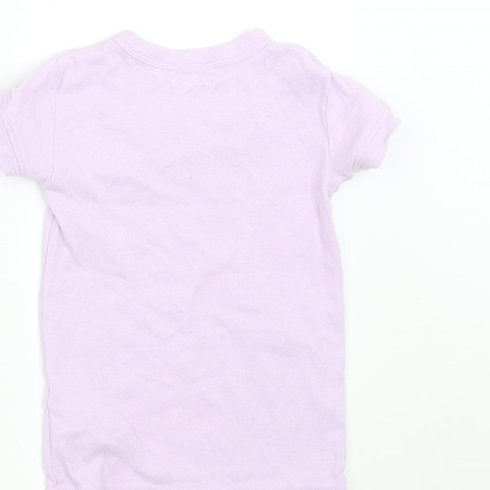Gap Girls Purple Basic T-Shirt Size 2 Years - butterflies
