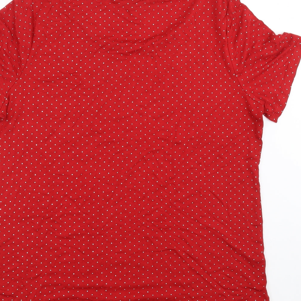 Love tees Womens Red Basic T-Shirt Size 12 - dotted pattern