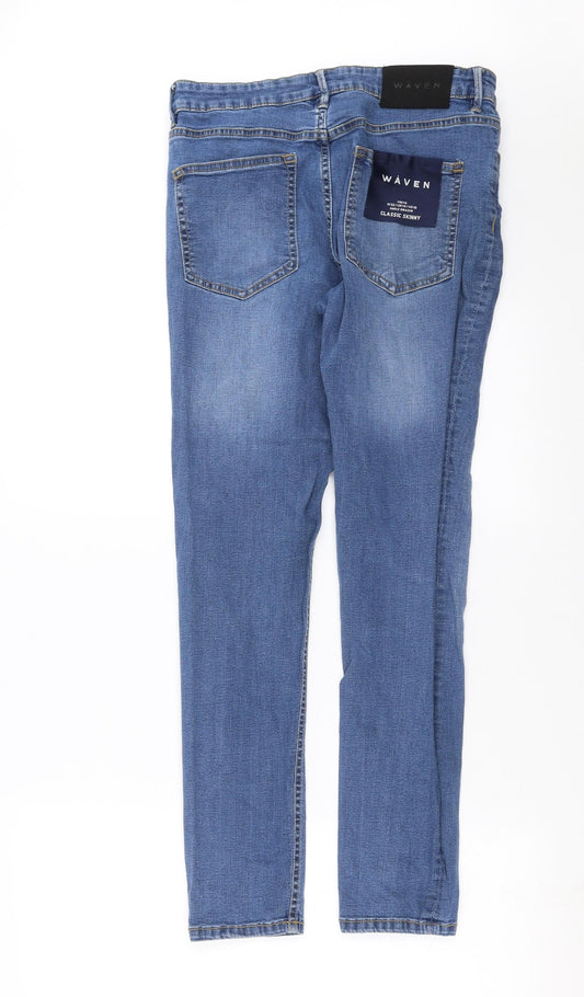 Waven Womens Blue Denim Skinny Jeans Size 14 L29 in