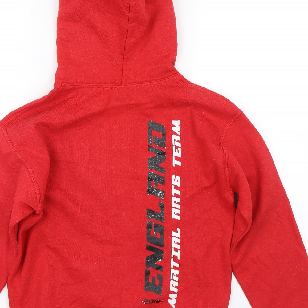 Gildan Boys Red Pullover Hoodie Size M - Martial Arts