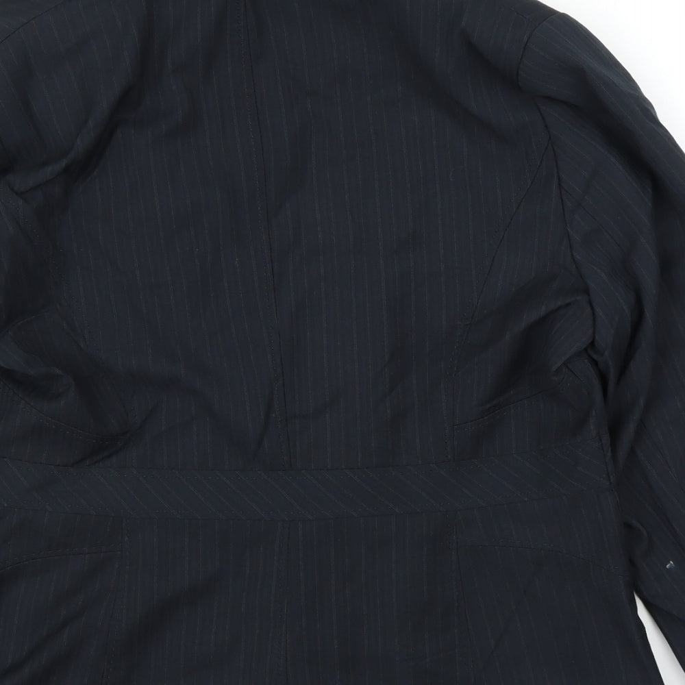 BHS Womens Blue Striped Jacket Blazer Size 16