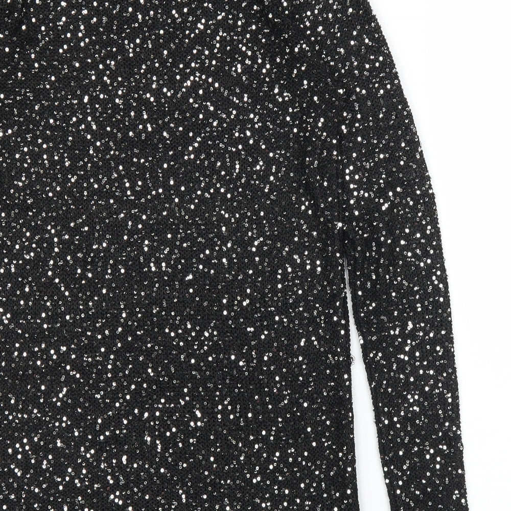 Izabel Womens Black Pullover Jumper Size 10