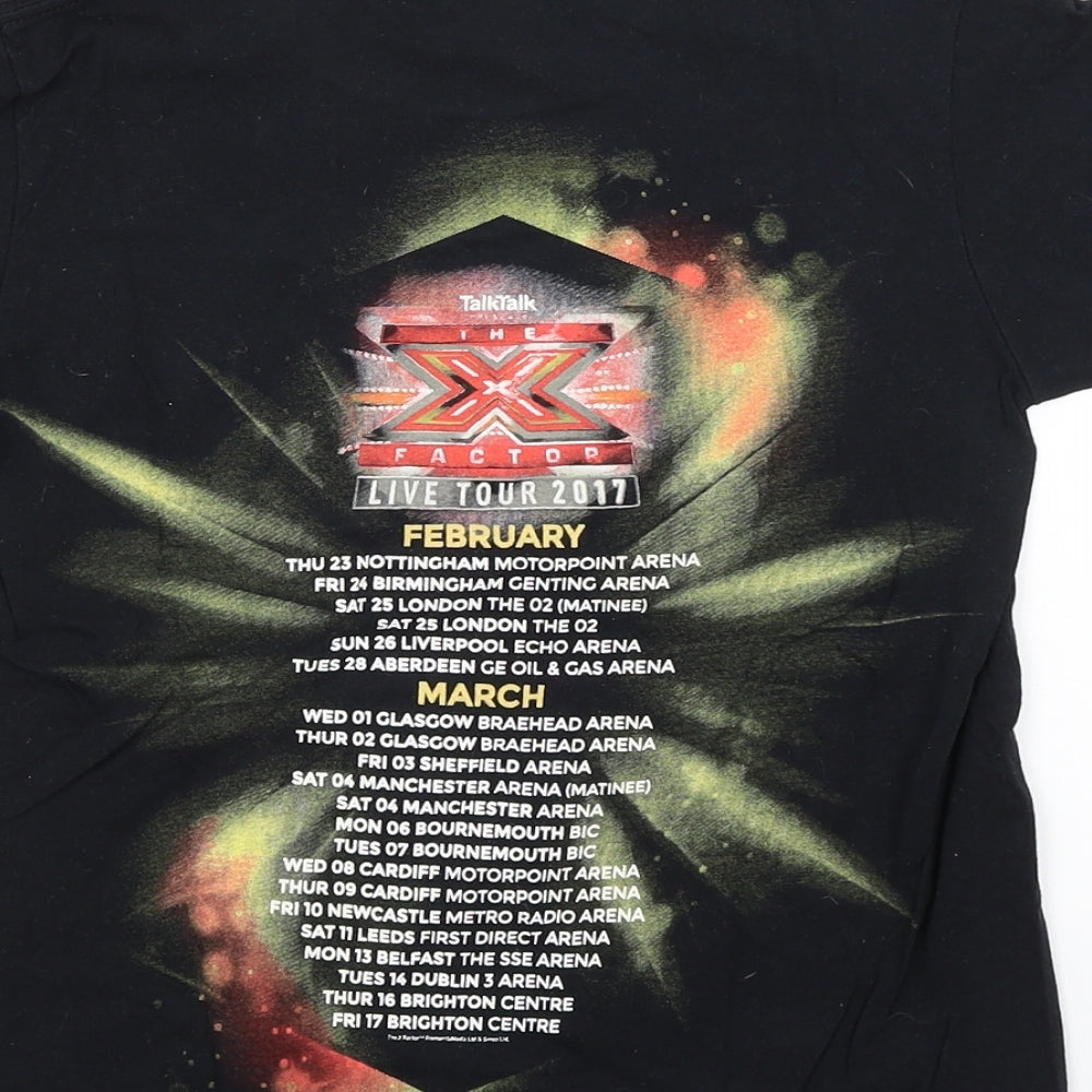 Preworn Girls Black Basic T-Shirt Size 9-10 Years - The X Factor Tour 2017