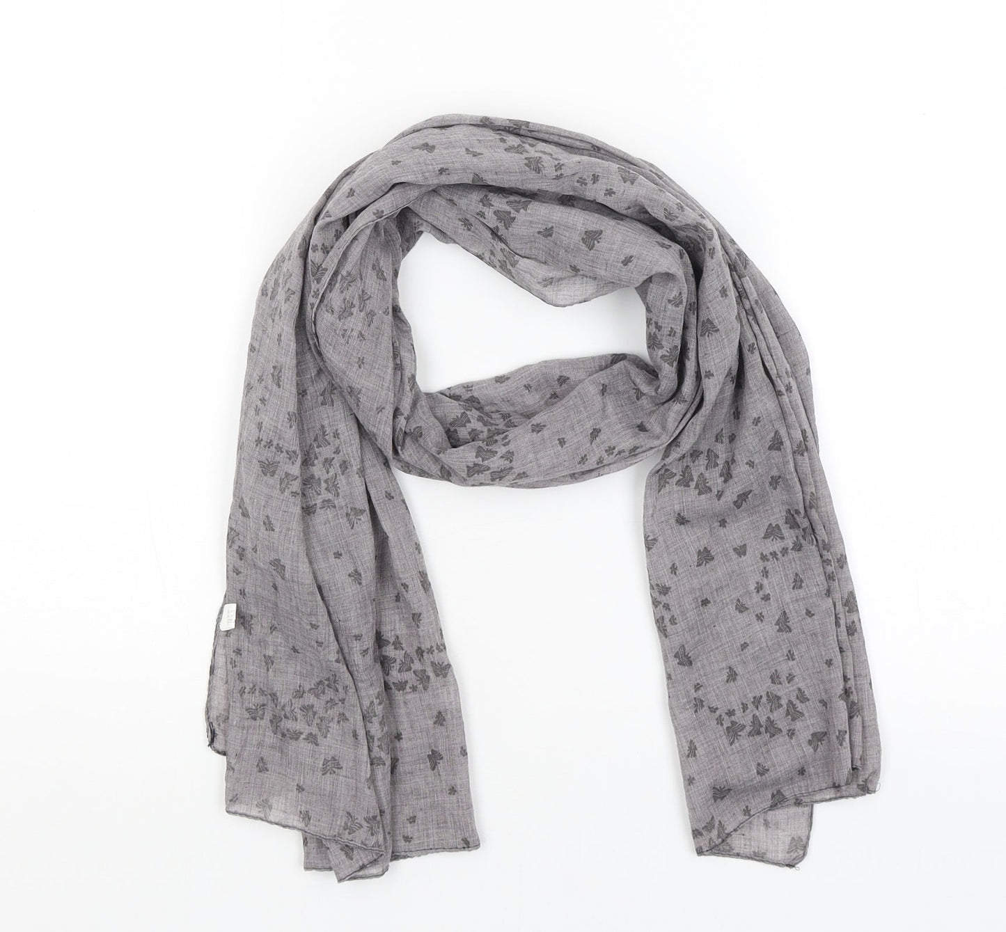 Preworn Womens Grey Scarf - Butterflies