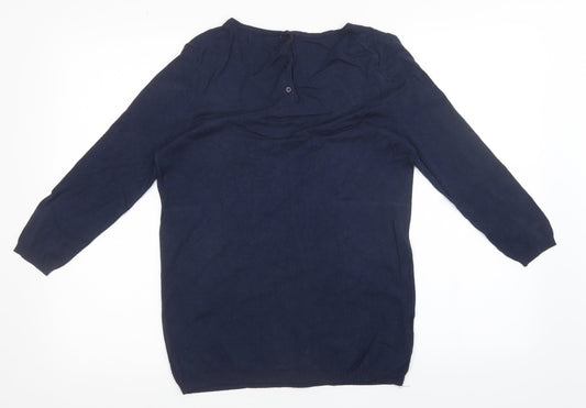 Mango Womens Blue Knit Pullover Sweatshirt Size L
