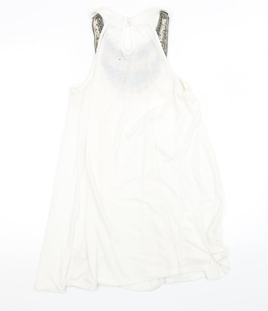 Topshop Womens White Basic Tank Size 8
