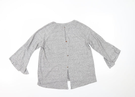 COIN 1804 Womens Grey Basic Blouse Size L