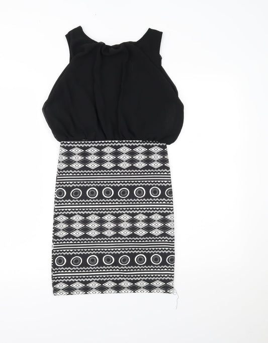 KIAH Womens Black Geometric Mini Size 8