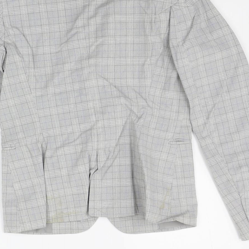 Zara Womens Grey Check Jacket Suit Jacket Size 6