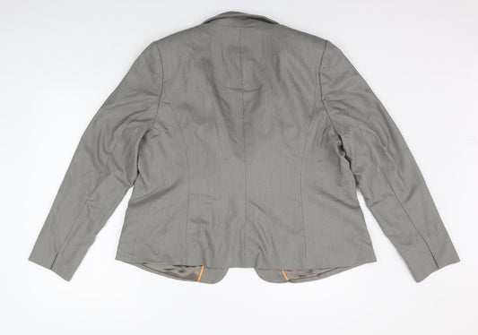 Papaya Womens Grey Jacket Suit Jacket Size 20