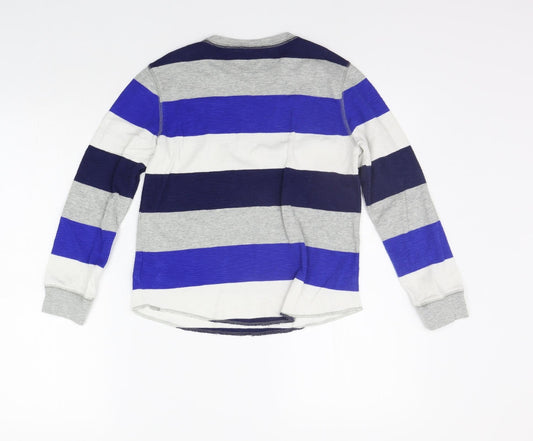 Gap Girls Blue Striped Basic T-Shirt Size 8 Years