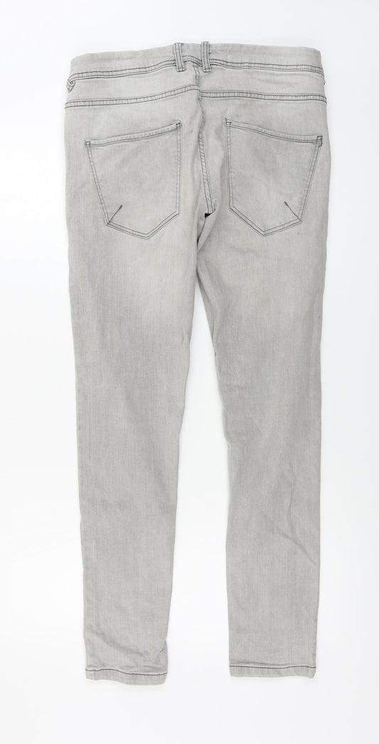 Preworn Womens Grey Skinny Jeans Size 32 in L28 in