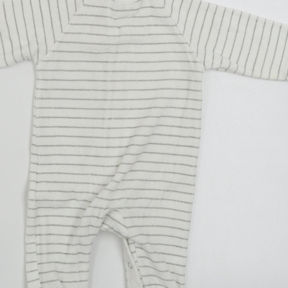 Earlydays Boys White Striped Babygrow One-Piece Size 0-3 Months