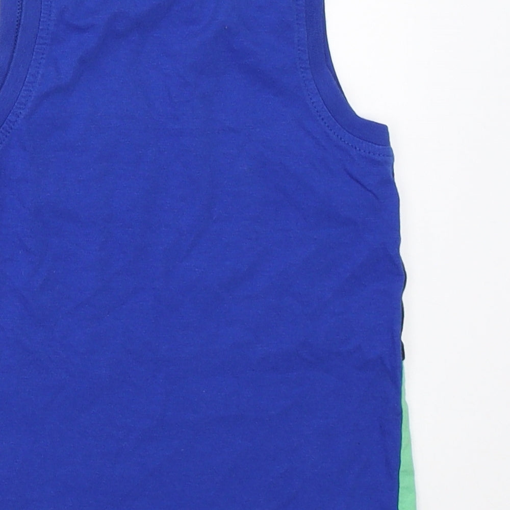 George Boys Blue Colourblock Basic Tank Size 2-3 Years