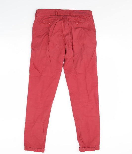 m&s Womens Red Skinny Jeans Size 10 L30 in