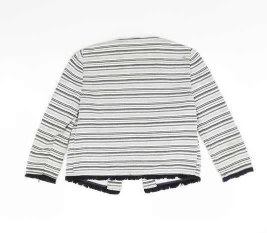m&s Womens Ivory Striped Jacket Size 10