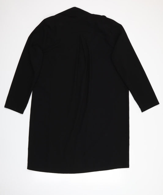 DOROTHEY PERKINS Womens Black Jacket Size 14 - Black, non fastening, lightweight longline jacket