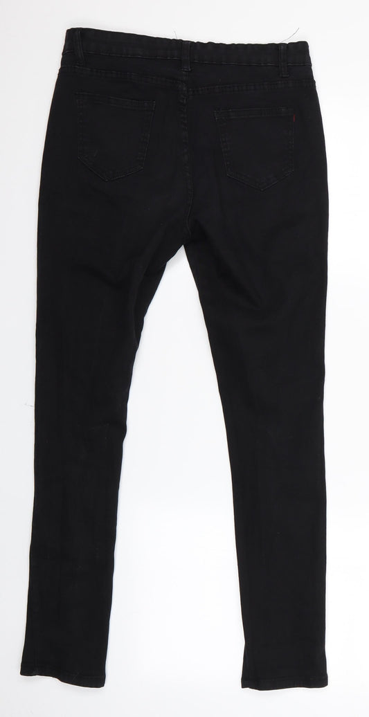 Preworn Womens Black Skinny Jeans Size 28 L27 in - Ripped Style Jeans Black