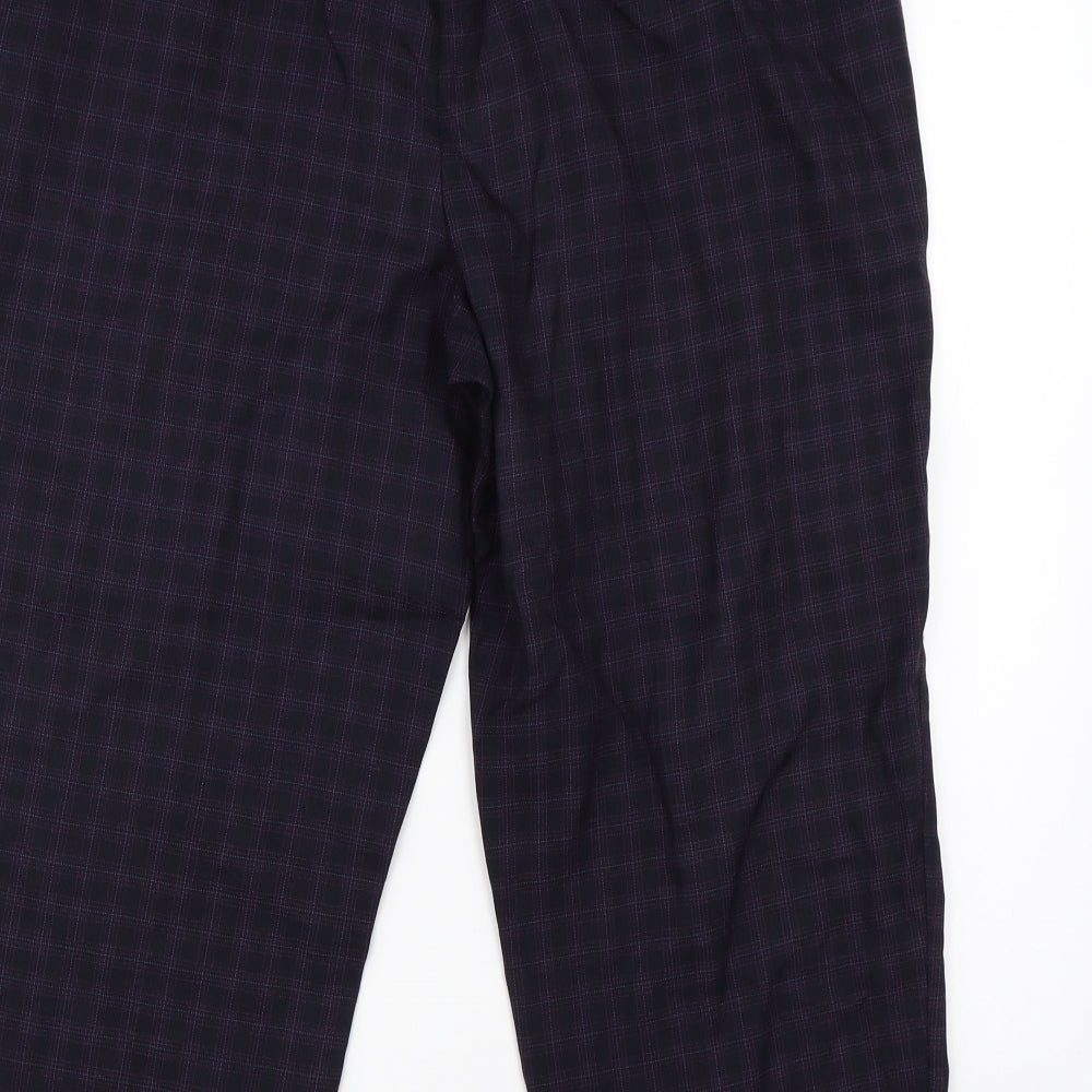 BM Womens Purple Check Dress Pants Trousers Size 18 L23 in