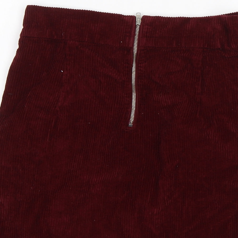 Topshop Womens Red Mini Skirt Size 26 in