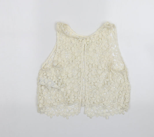 Hollister Womens White Floral Basic Blouse Size S