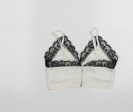 Missguided Womens White Cropped Tank Size 4