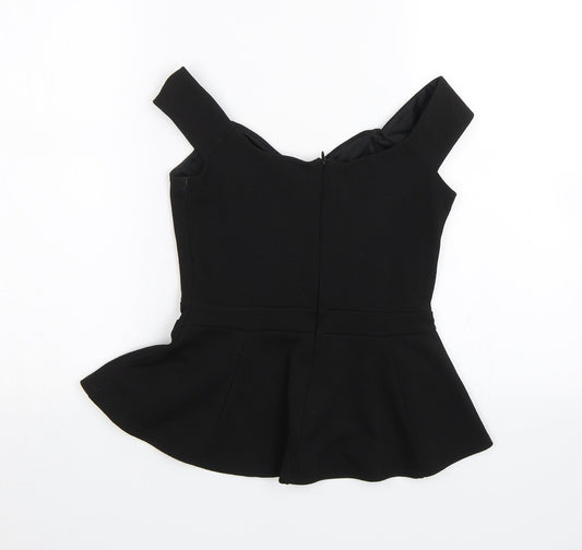 Miss Selfridge Womens Black Basic Blouse Size 6