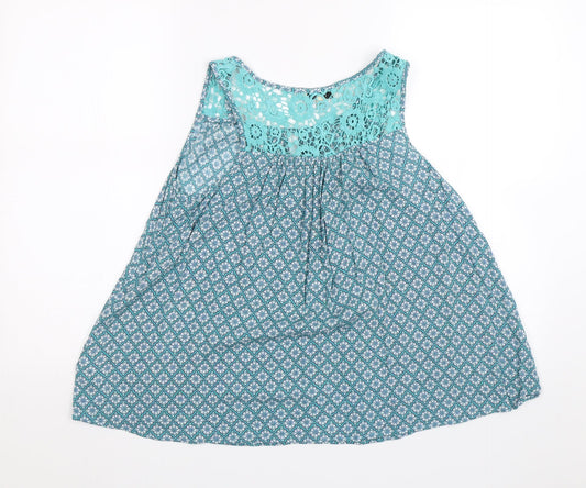 NEXT Womens Blue Floral Basic Blouse Size 6