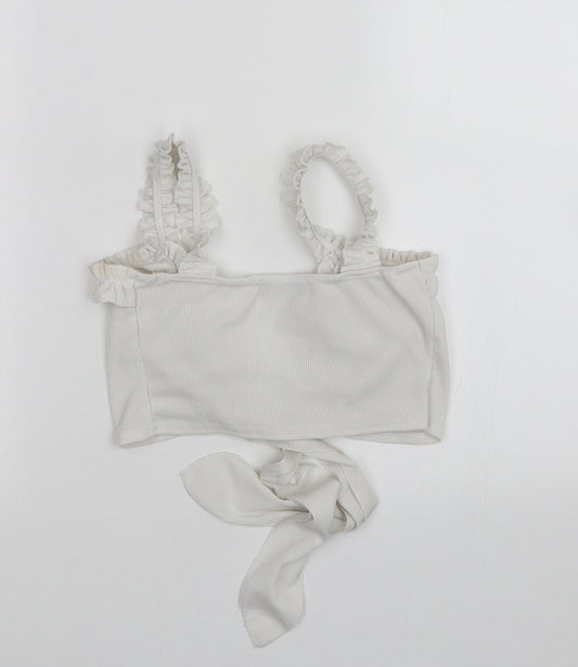 PRETTYLITTLETHING Womens White Basic Blouse Size 4