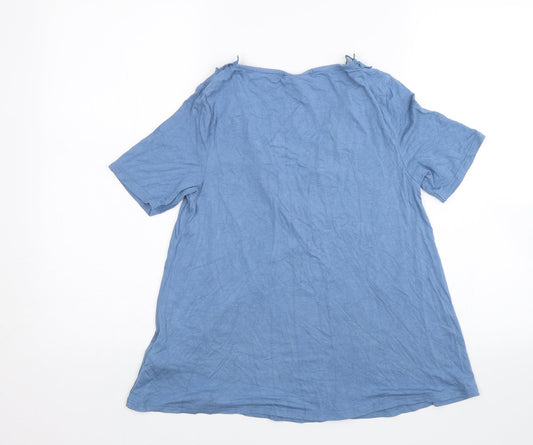 Topshop Womens Blue Basic Blouse Size 8