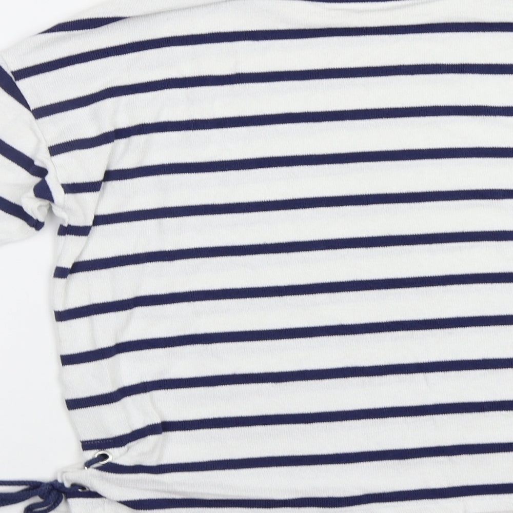 TU Womens White Striped Pullover Jumper Size 12