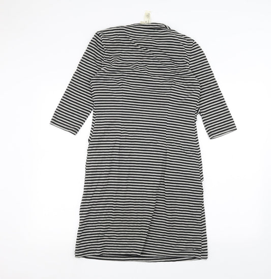 Emma & Michele Womens White Striped A-Line Size S