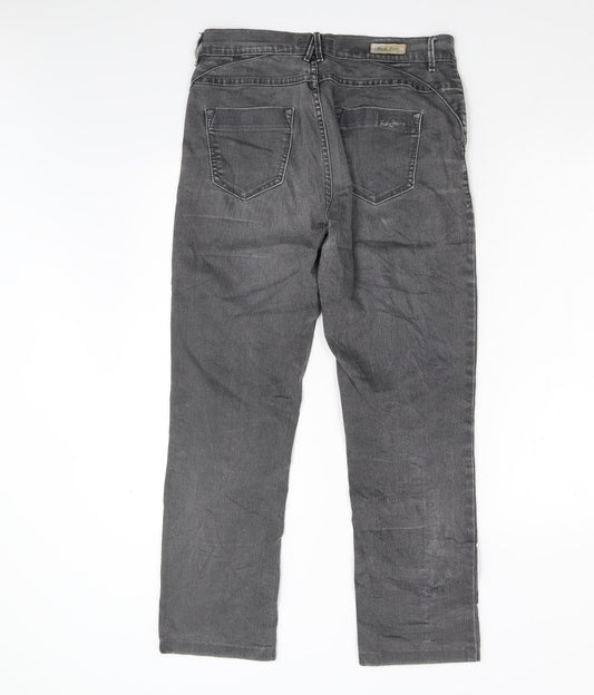 RJ Simply ROCKS Womens Grey Denim Straight Jeans Size 32 L27 in