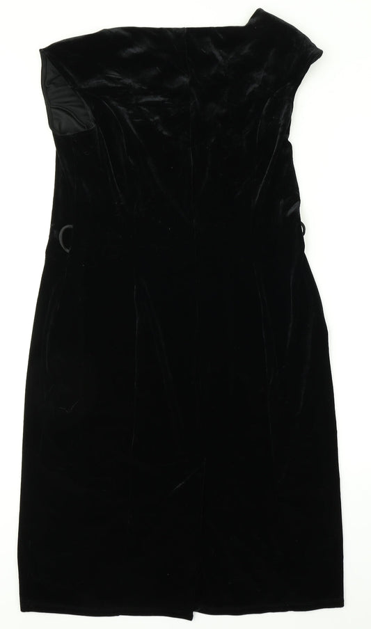 M&S Womens Beige Satin A-Line Size 14
