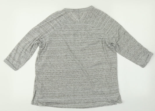 M&S Womens Grey Basic T-Shirt Size 14
