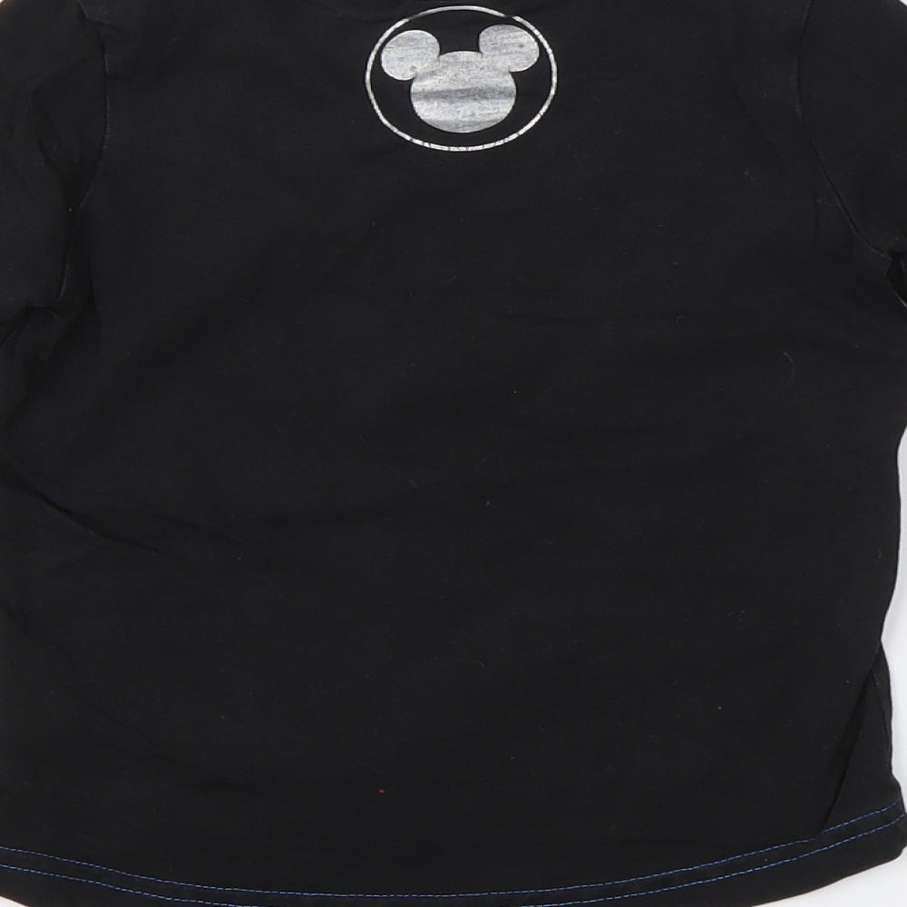 Preworn Baby Black Basic T-Shirt Size 12-18 Months - Mickey Mouse