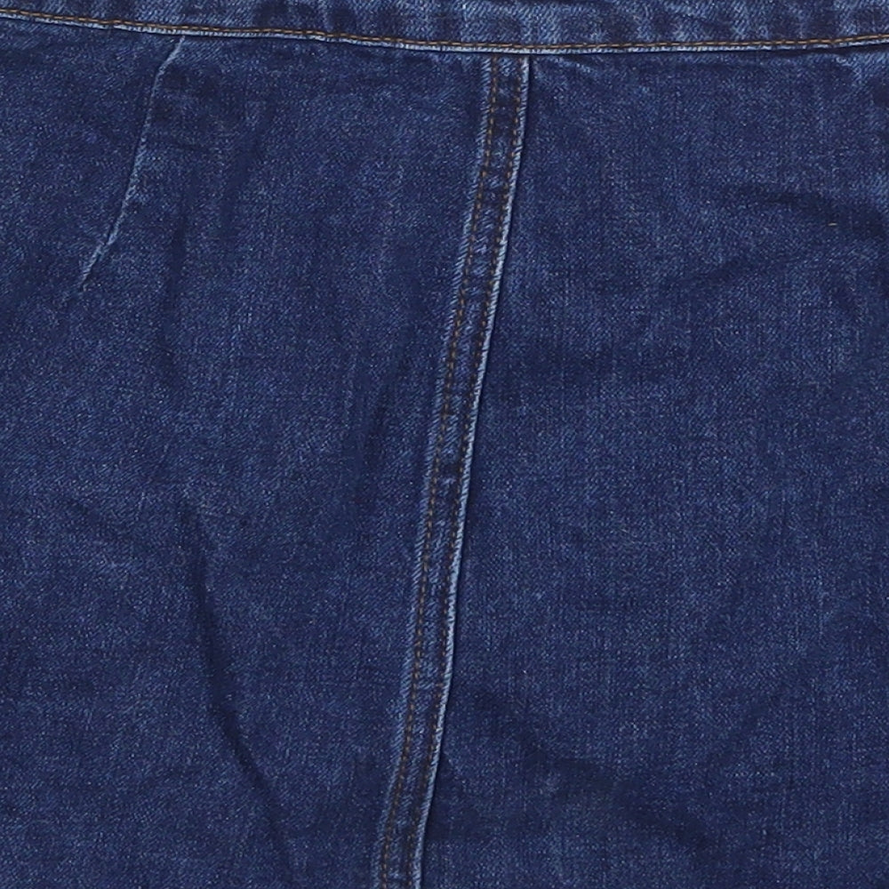Topshop Womens Blue Denim A-Line Skirt Size 8