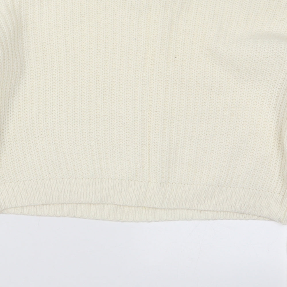 Missguided Womens Ivory Knit Pullover Jumper Size S - Cream Colour