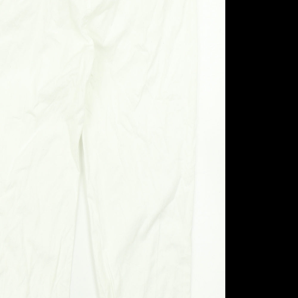 M&S Collection Womens White Pedal Pusher Trousers Size 30 in L22 in
