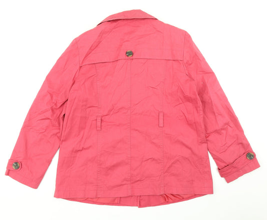Casual Collection Womens Pink Overcoat Coat Size 16