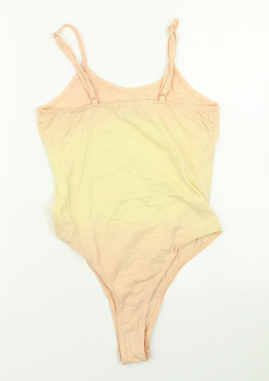 In the Style Womens Orange Ombré Bodysuit One-Piece Size 8
