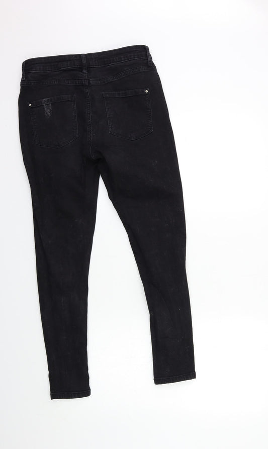 Dorothy Perkins Womens Black Denim Skinny Jeans Size 10 L27 in