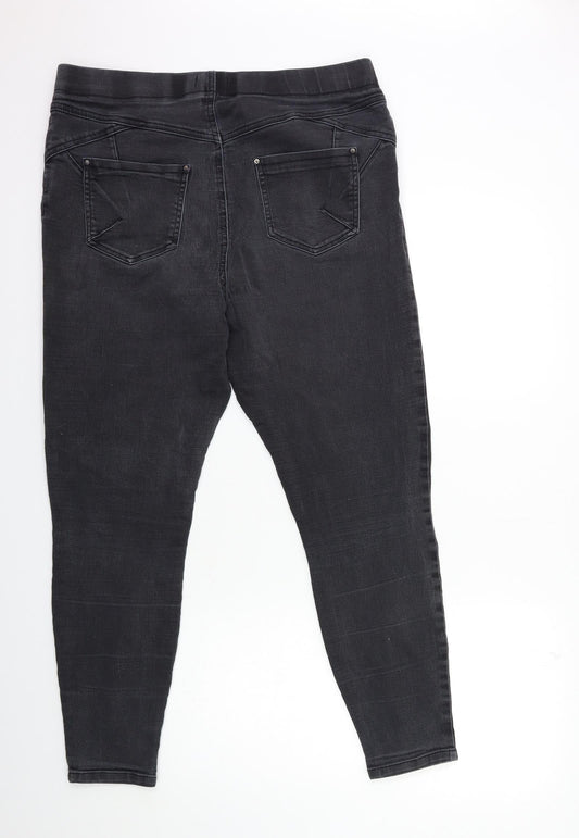 Soon Womens Grey Denim Jegging Jeans Size 16 L28 in