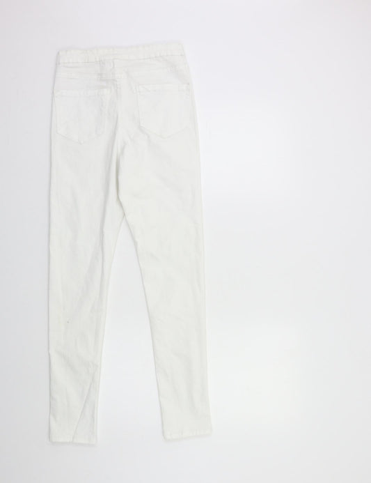 Denim & Co. Womens White Denim Skinny Jeans Size 10 L28 in
